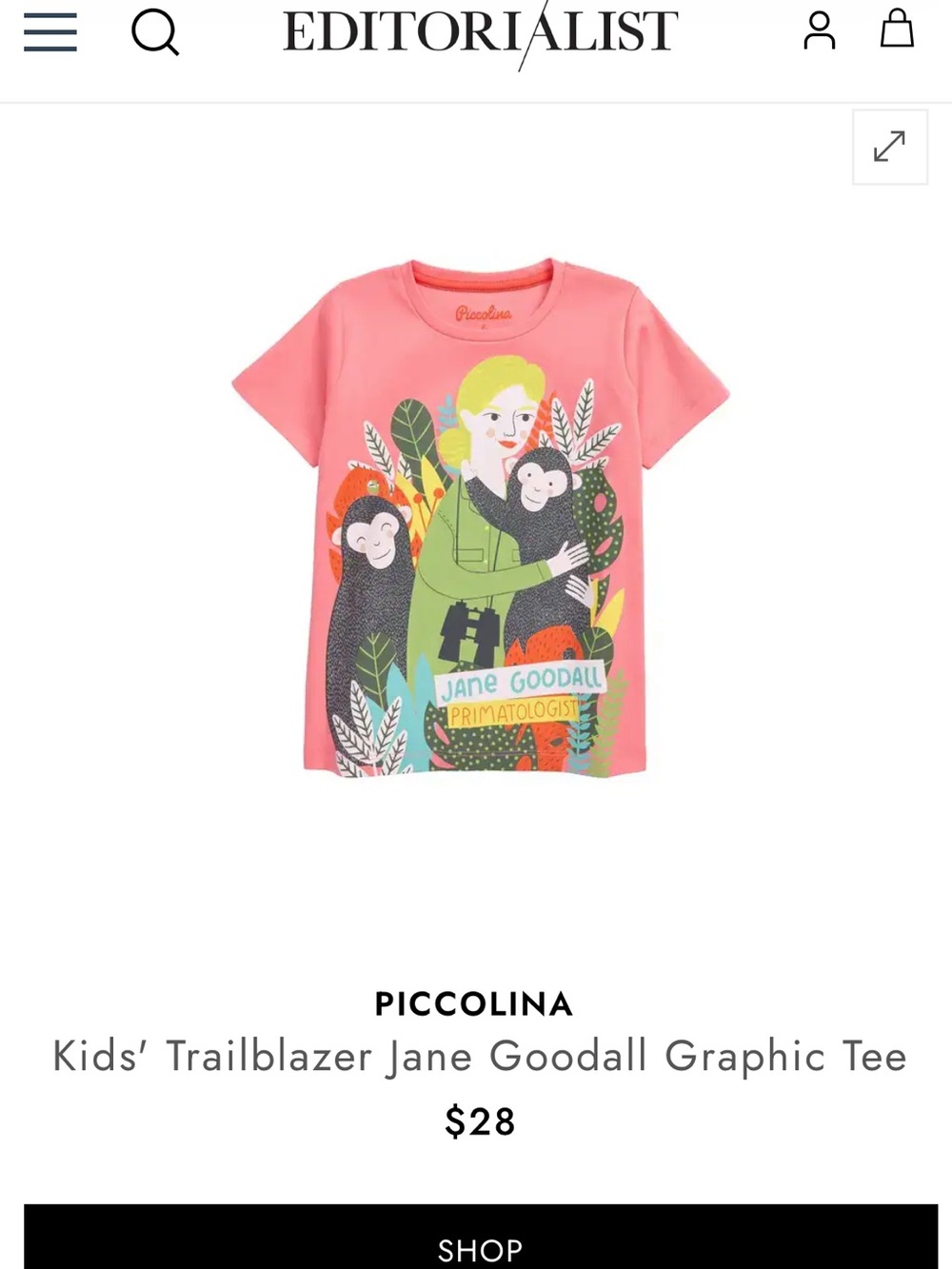 PICCOLINA
Kids' Trailblazer Jane Goodall Graphic Tee